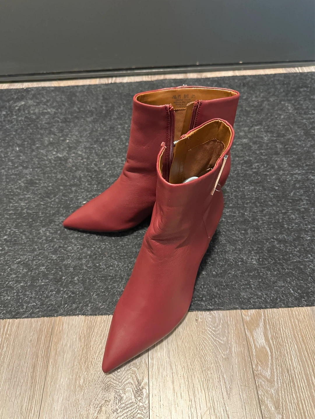 Franco Sarto Red Leather Ankle Boots - Size 7.5
