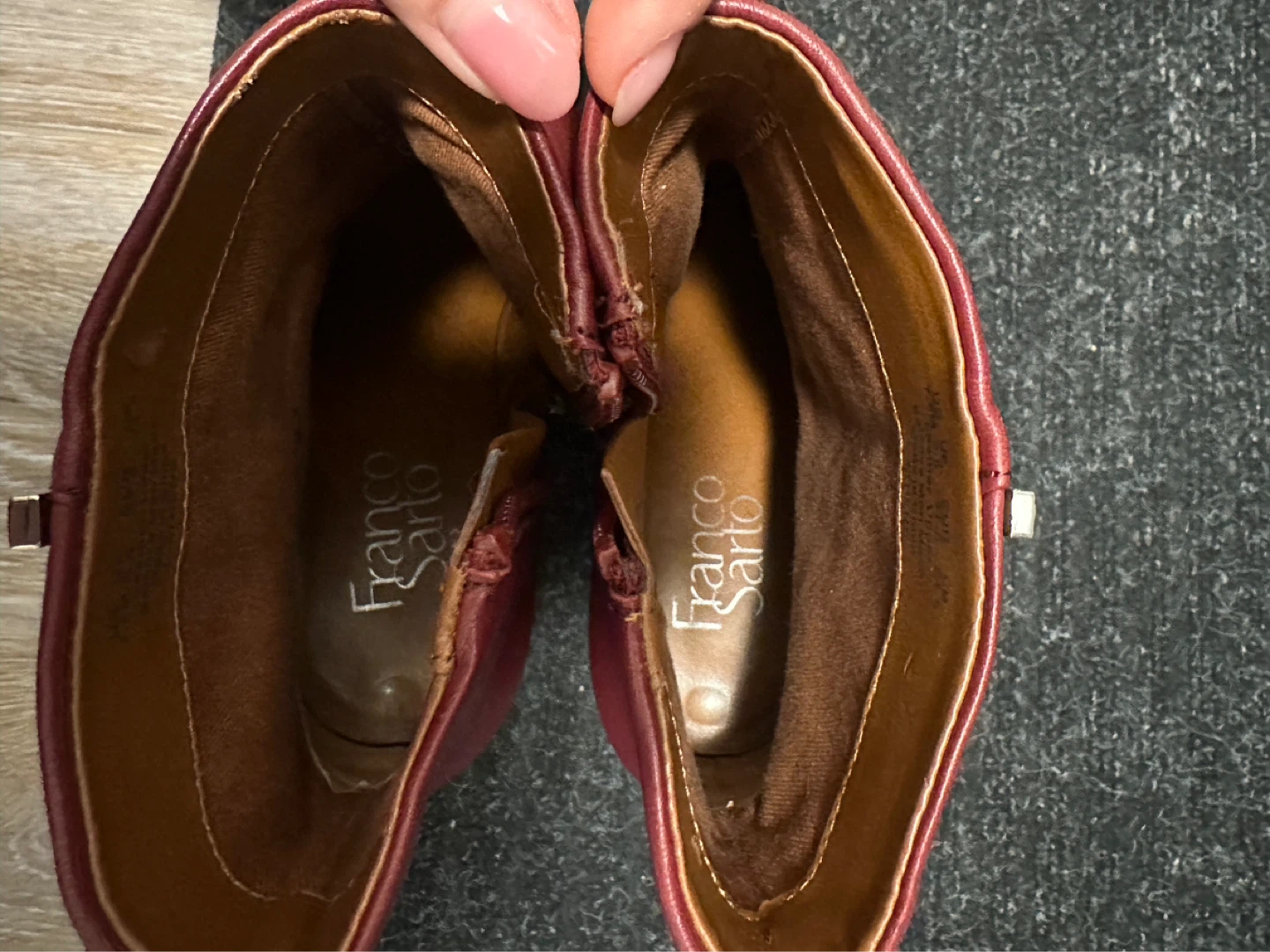 Franco Sarto Red Leather Ankle Boots - Size 7.5 - photo 5