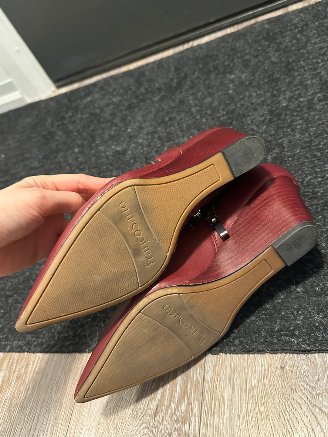 Franco Sarto Red Leather Ankle Boots - Size 7.5 - photo 3