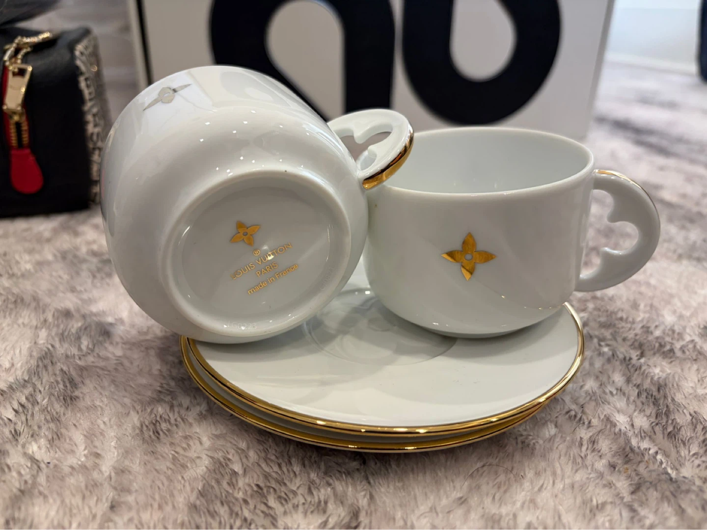 Louis Vuitton Paris White Porcelain Espresso Cup and Saucer Set - photo 3