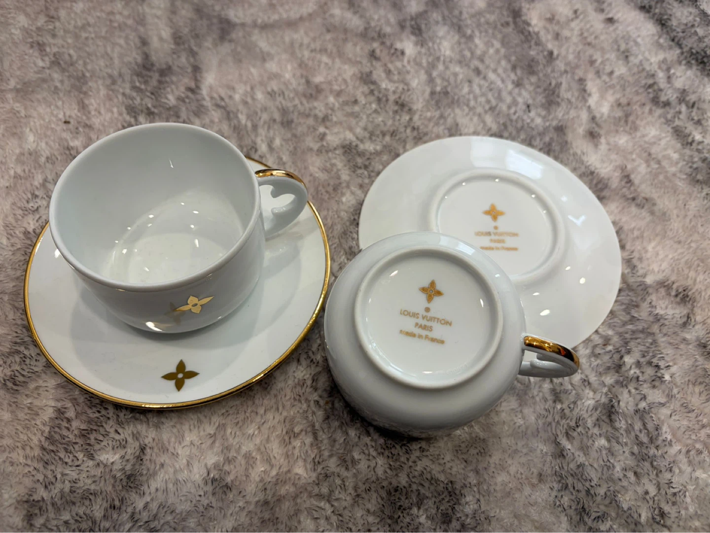 Louis Vuitton Paris White Porcelain Espresso Cup and Saucer Set - photo 4