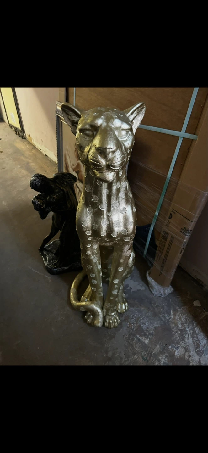 Golden Leopard Statue- rare find - photo 3