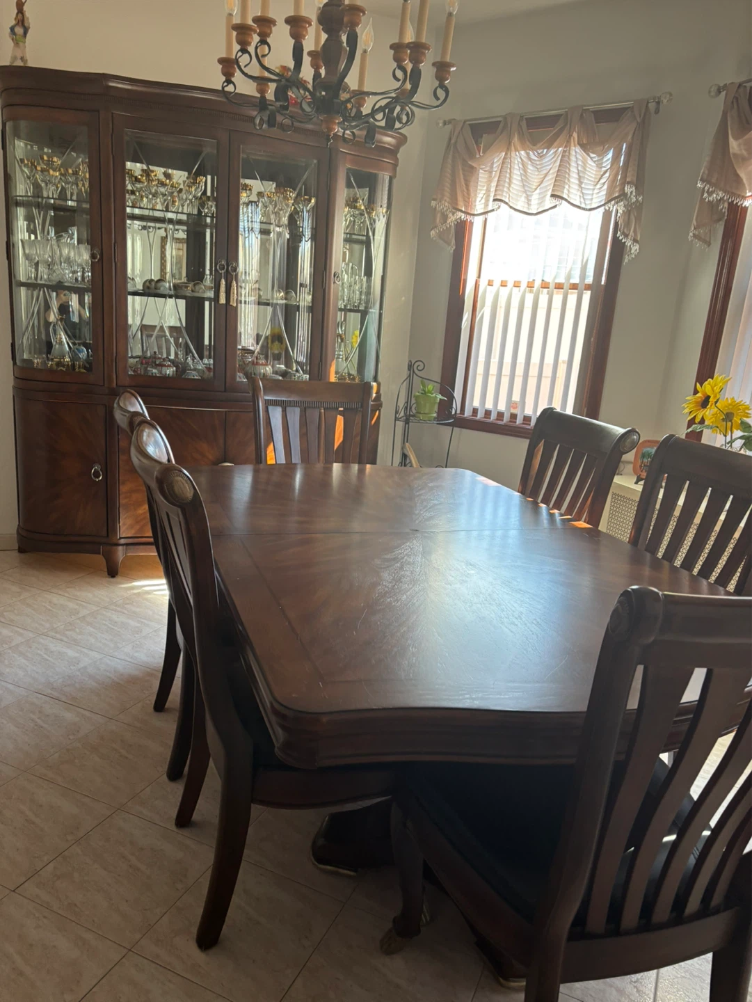 Vintage Wooden Dining Set with Buffet and China Cabinet - photo 3