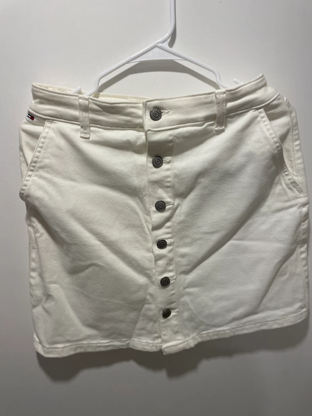 Tommy Jeans White Denim Button-Front Skirt Size 4