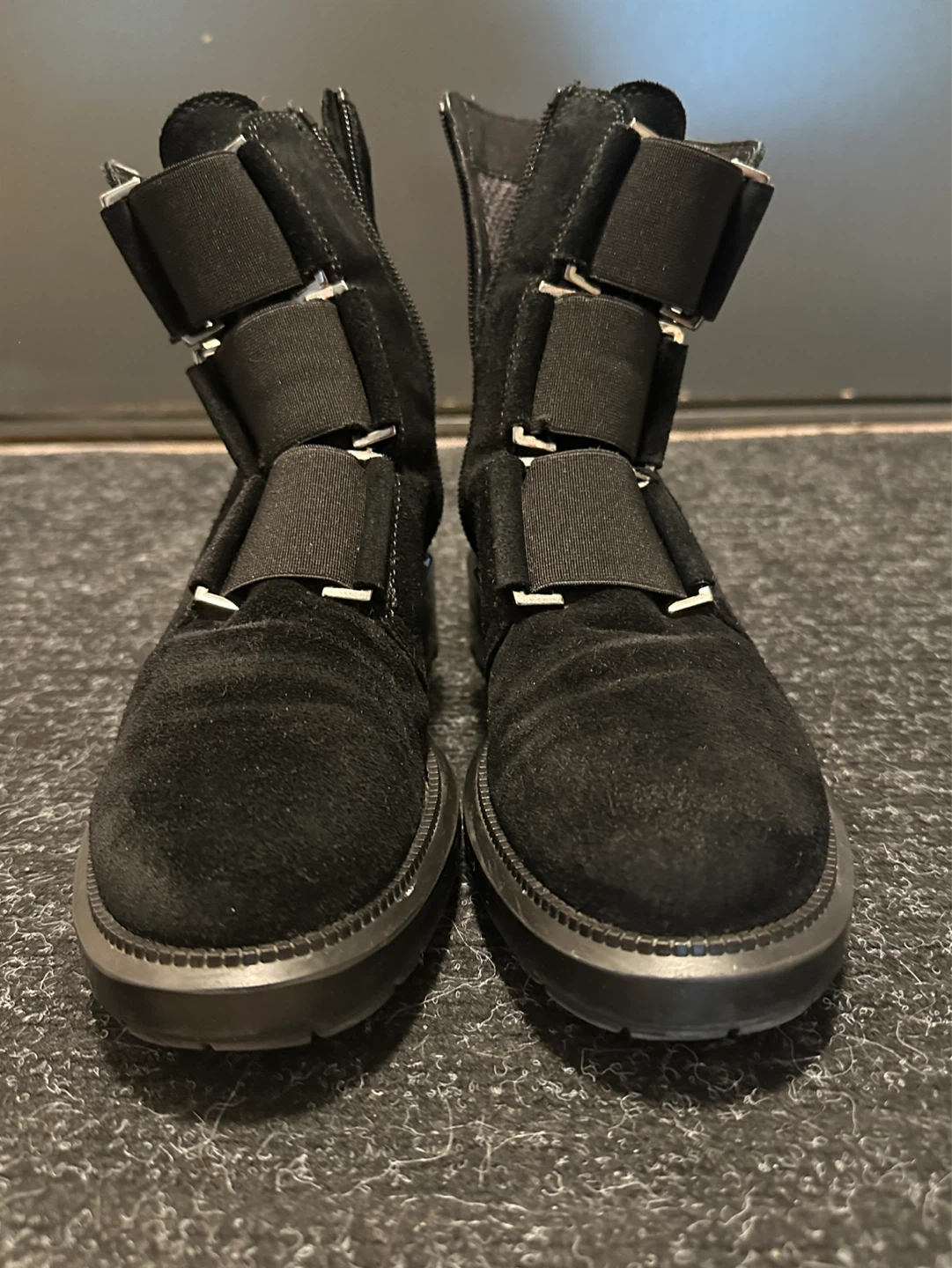 AQUATALIA Black Suede Buckle Boots - Size 6 - photo 2