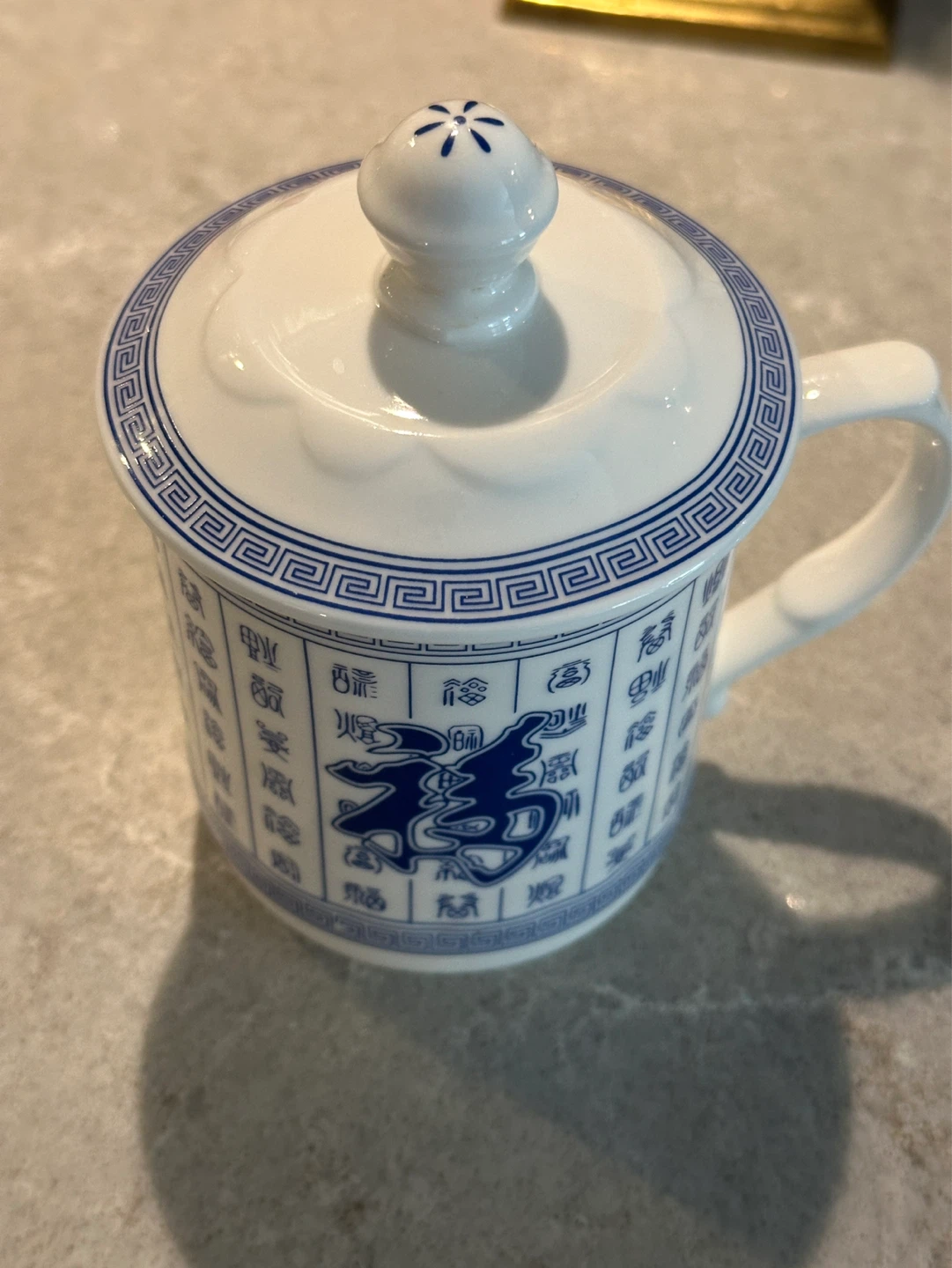 RuXian Porcelain Mug with Lid Blue and White - photo 2