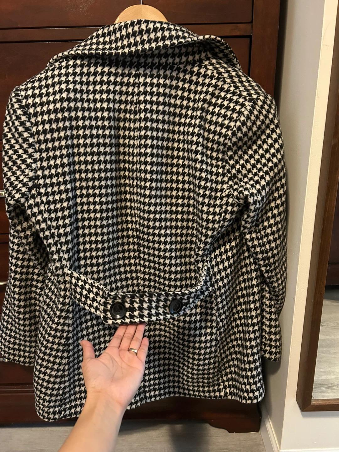 Women's Houndstooth Pea Coat Size 10 - photo 3