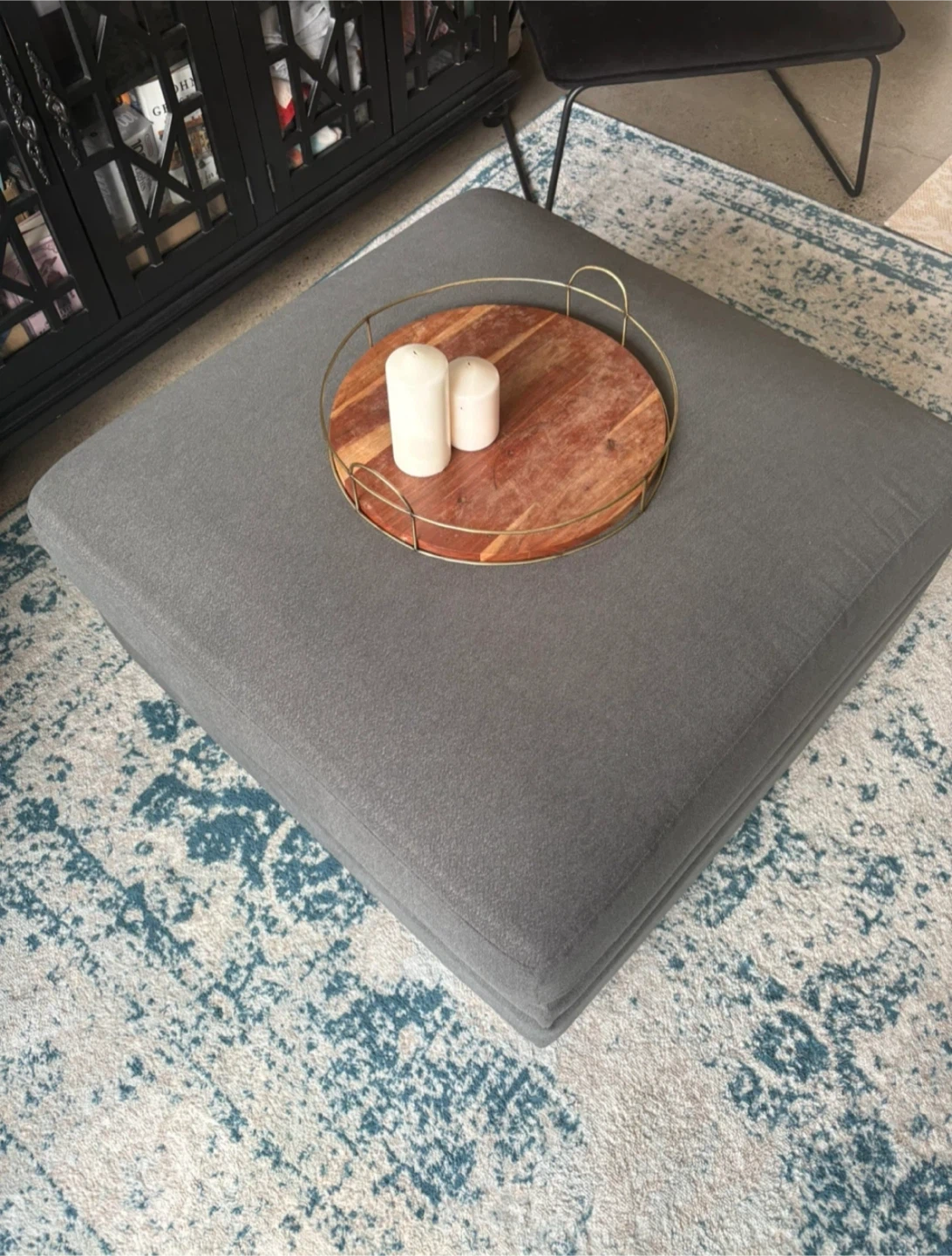 Large grey ottoman - photo 4