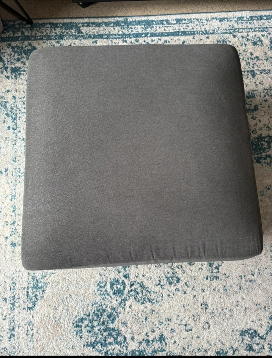 Large grey ottoman - photo 2