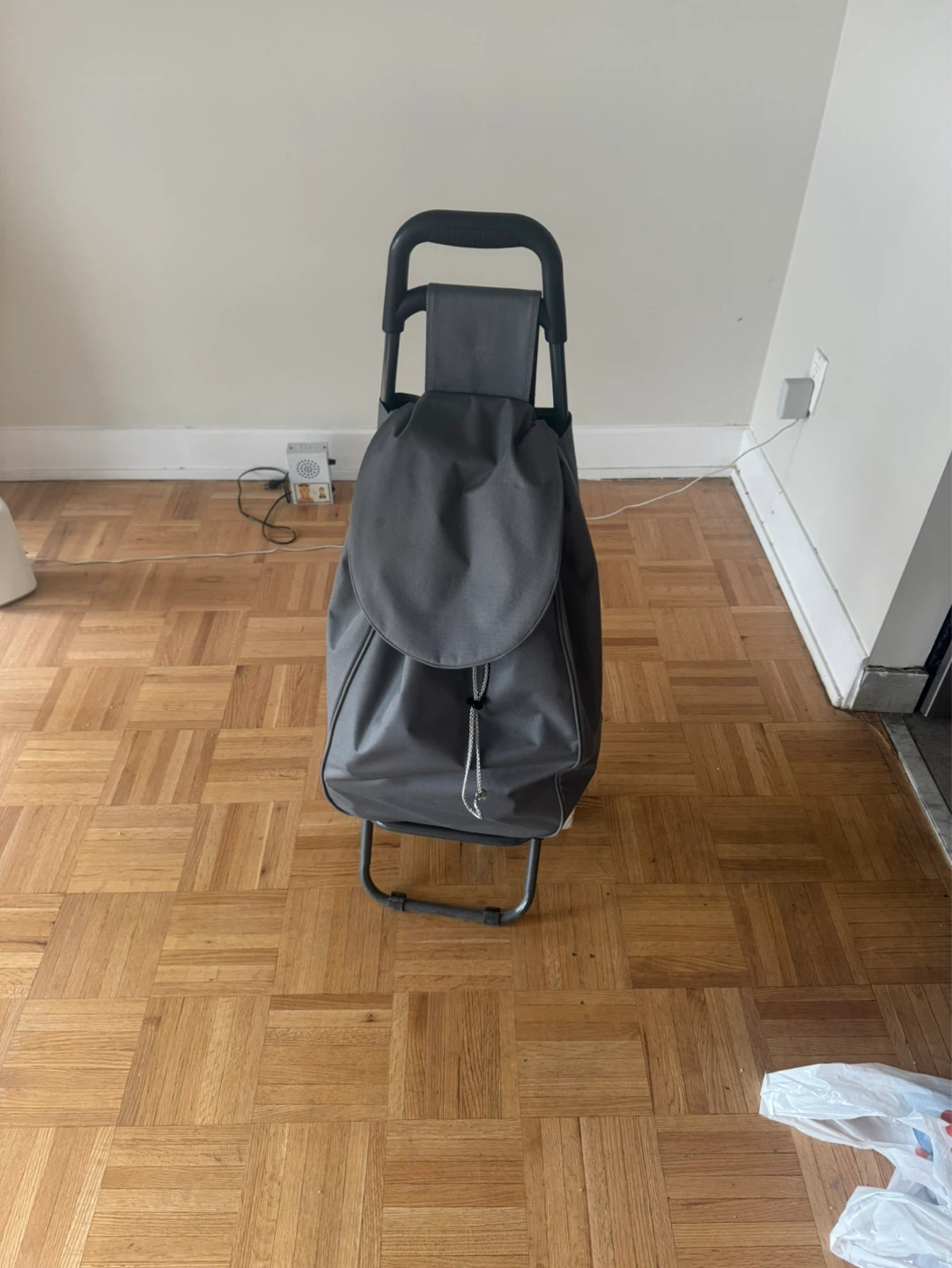 Grey Rolling Shopping Cart