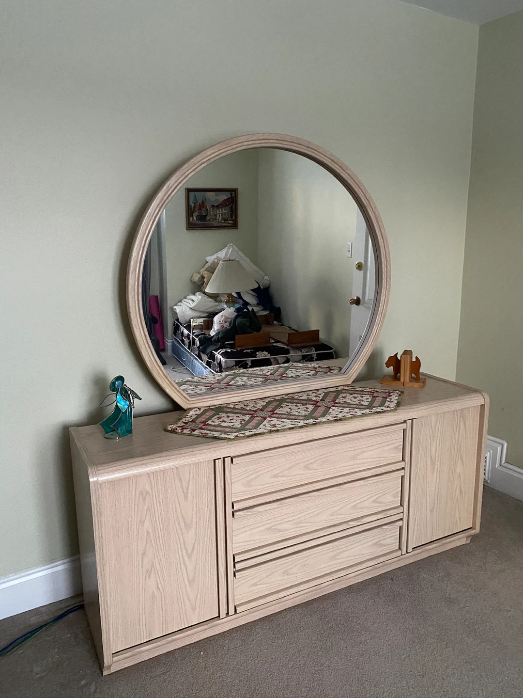 Retro 1980s Dresser with Mirror & twin head boards - photo 3