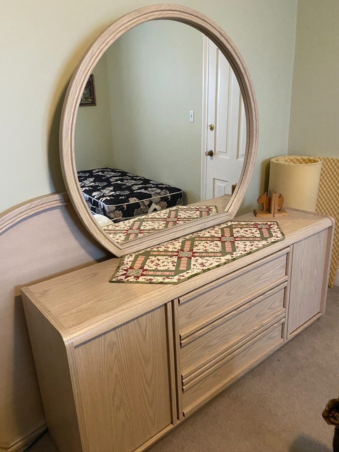 Retro 1980s Dresser with Mirror & twin head boards - photo 2