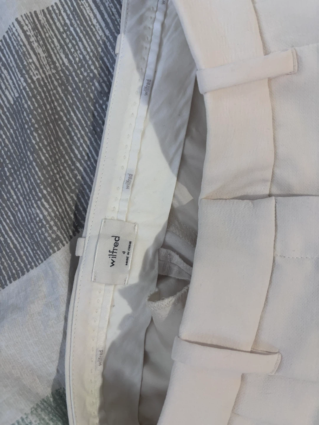 Wilfred Cream Wide-Leg Trousers Size 4