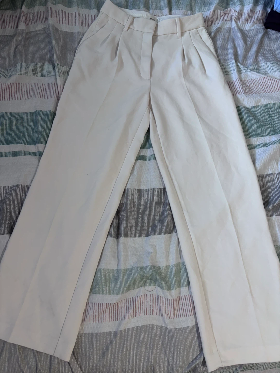 Wilfred Cream Wide-Leg Trousers Size 4 - photo 3