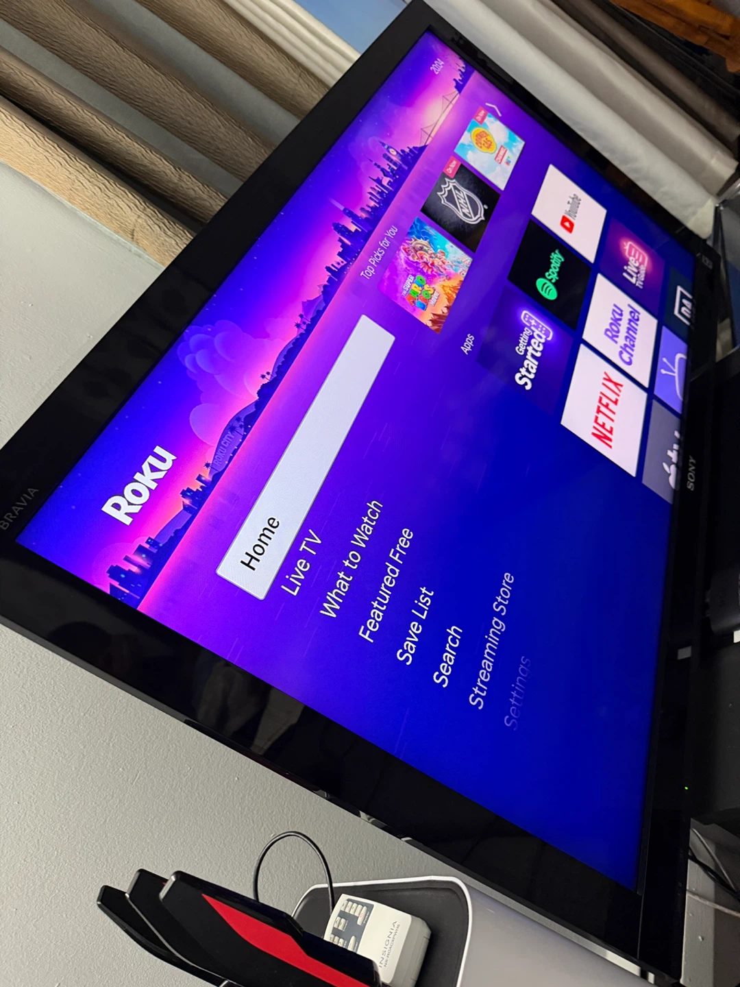 Tv LG BRAVIA 45” with a Roku 4K box plus remote and HDMI