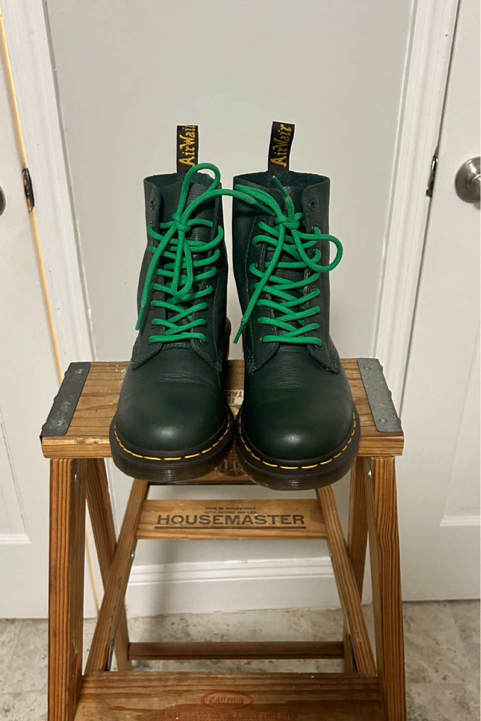 Dr. Martens 1460 Green Leather Boots