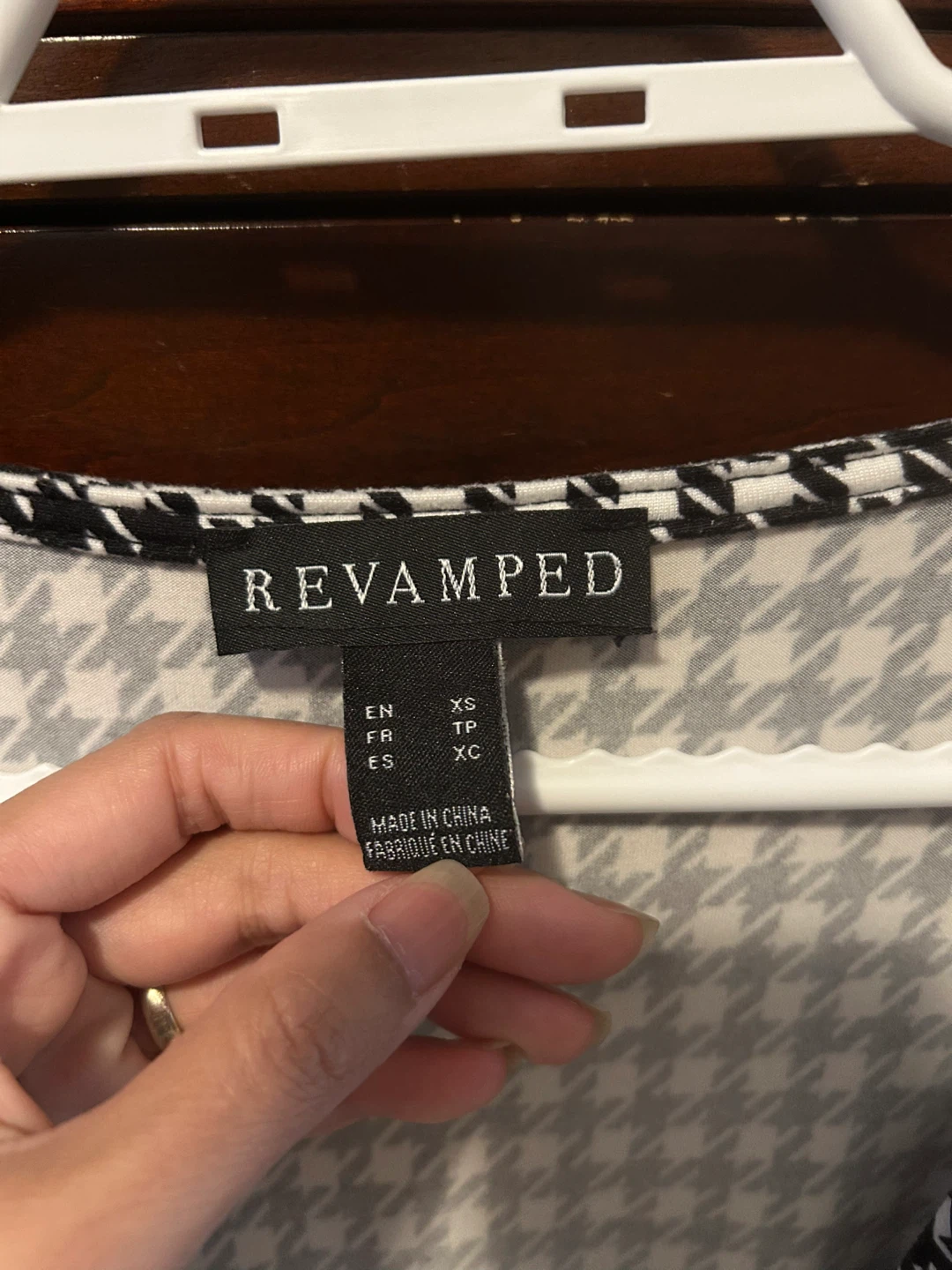 Revamped Black & White Houndstooth Dress - XS - photo 2