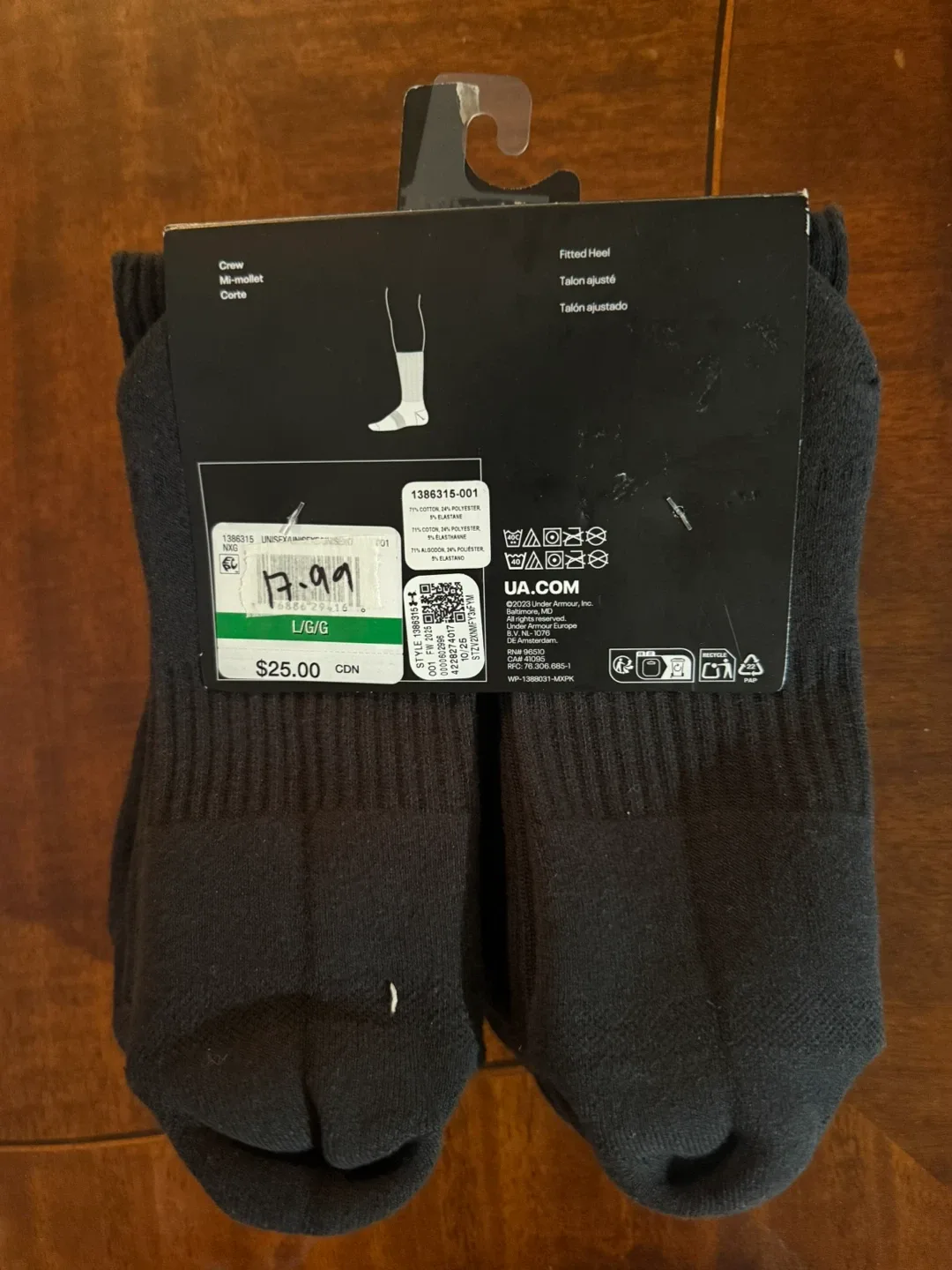 Under Armour UA Training Cotton Crew Socks (6-Pack) - photo 2