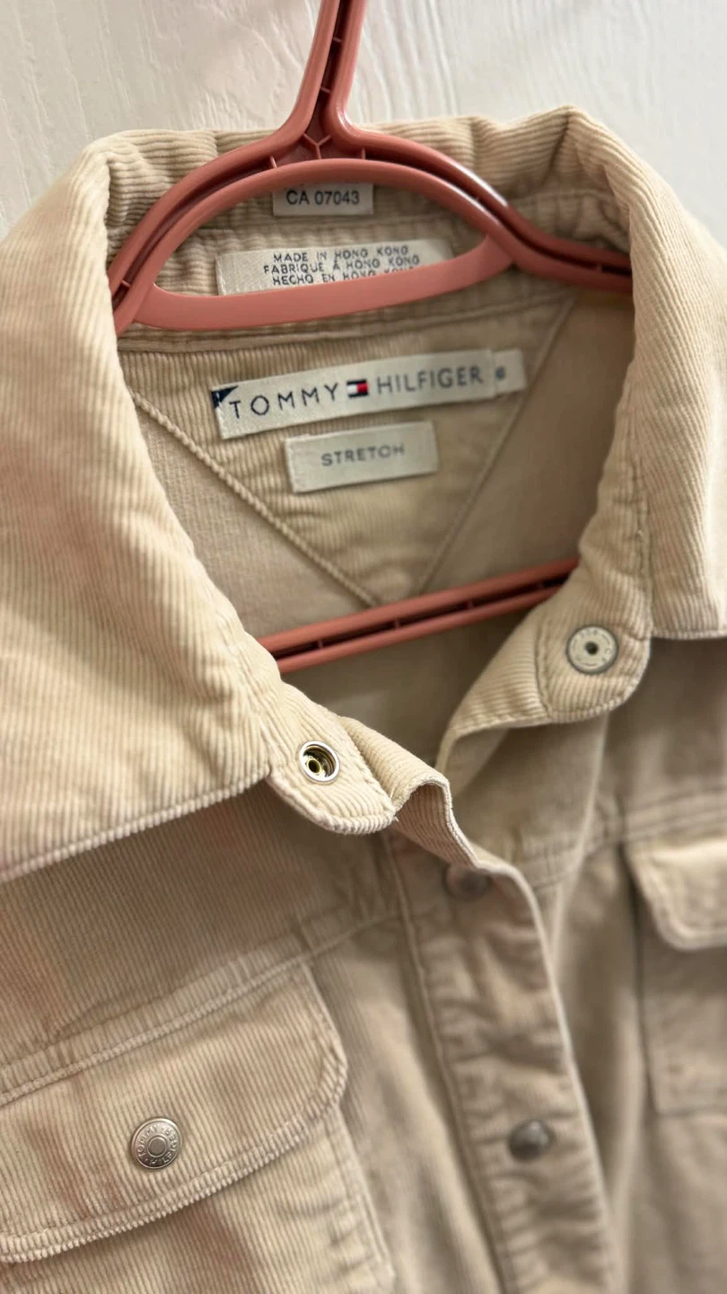 Tommy Hilfiger Beige Corduroy Stretch Shirt - Size S