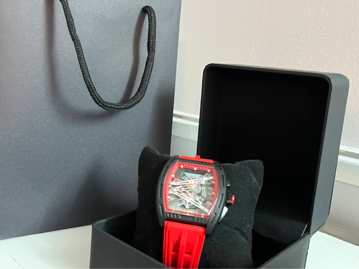 (Free delivery) Skeleton Dial Watch with Interchangeable Straps - photo 3