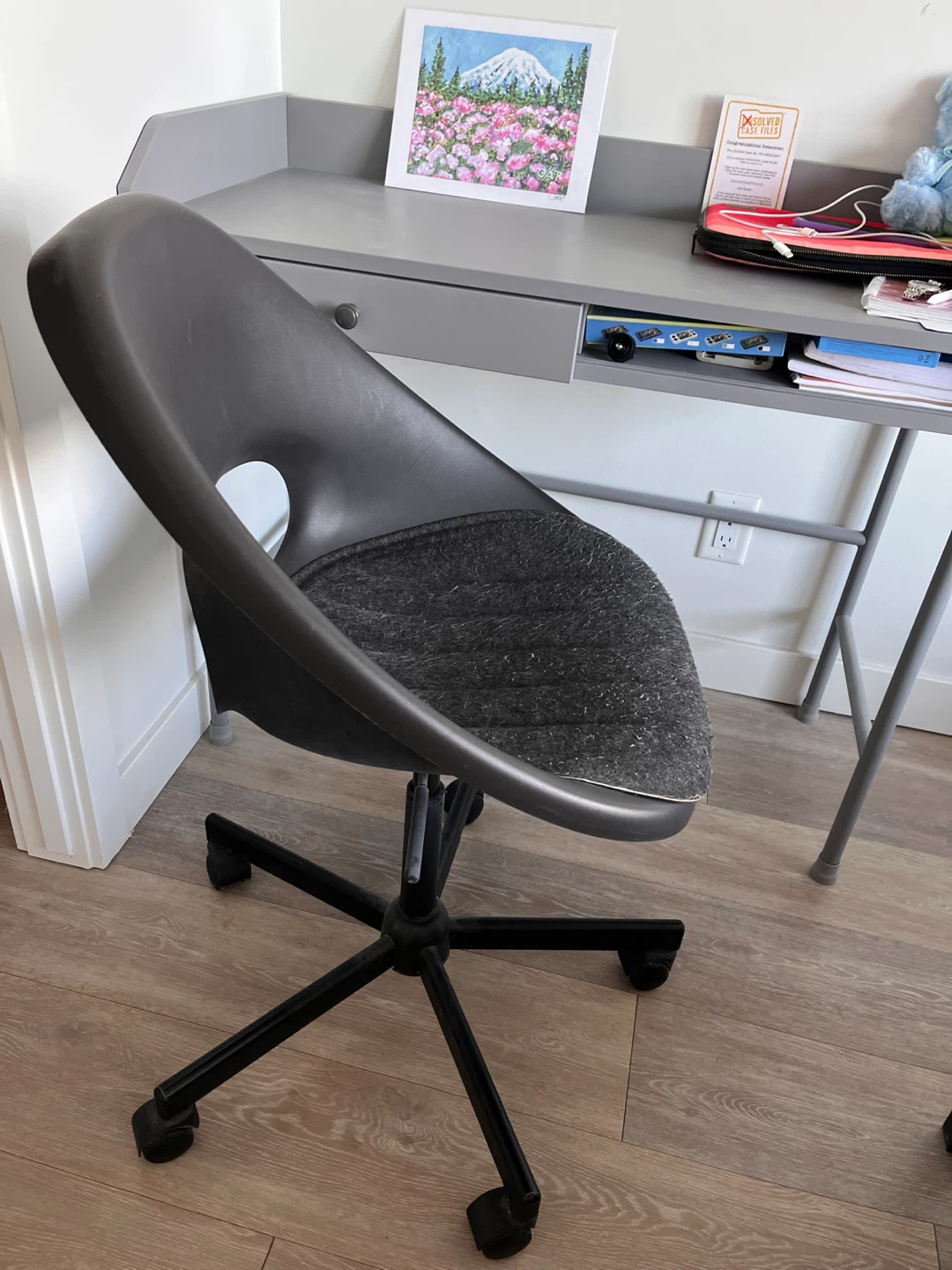 Grey Metal Desk with Chair - photo 3