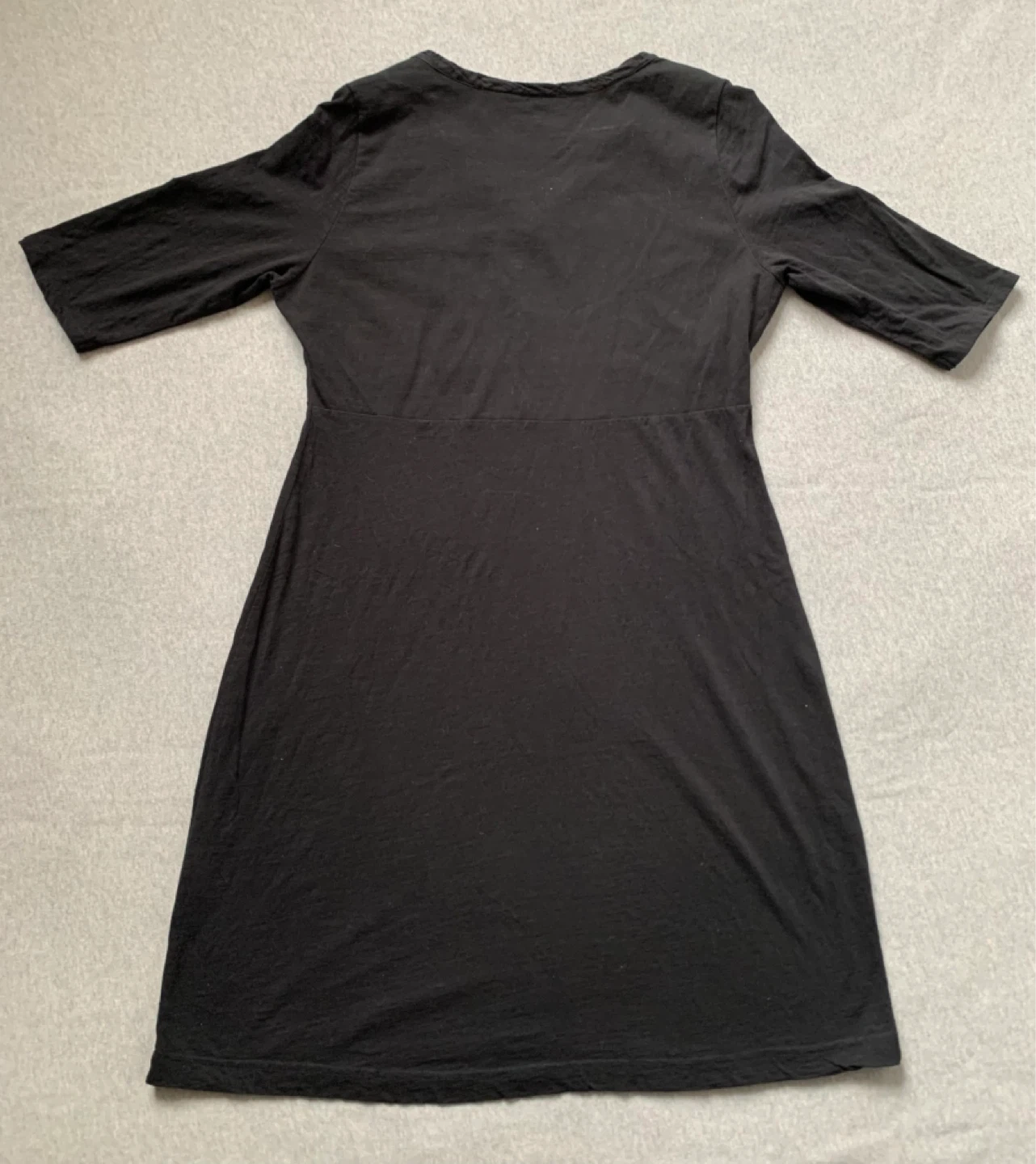 Black V-Neck Knee-Length Dress - Size Large - photo 2