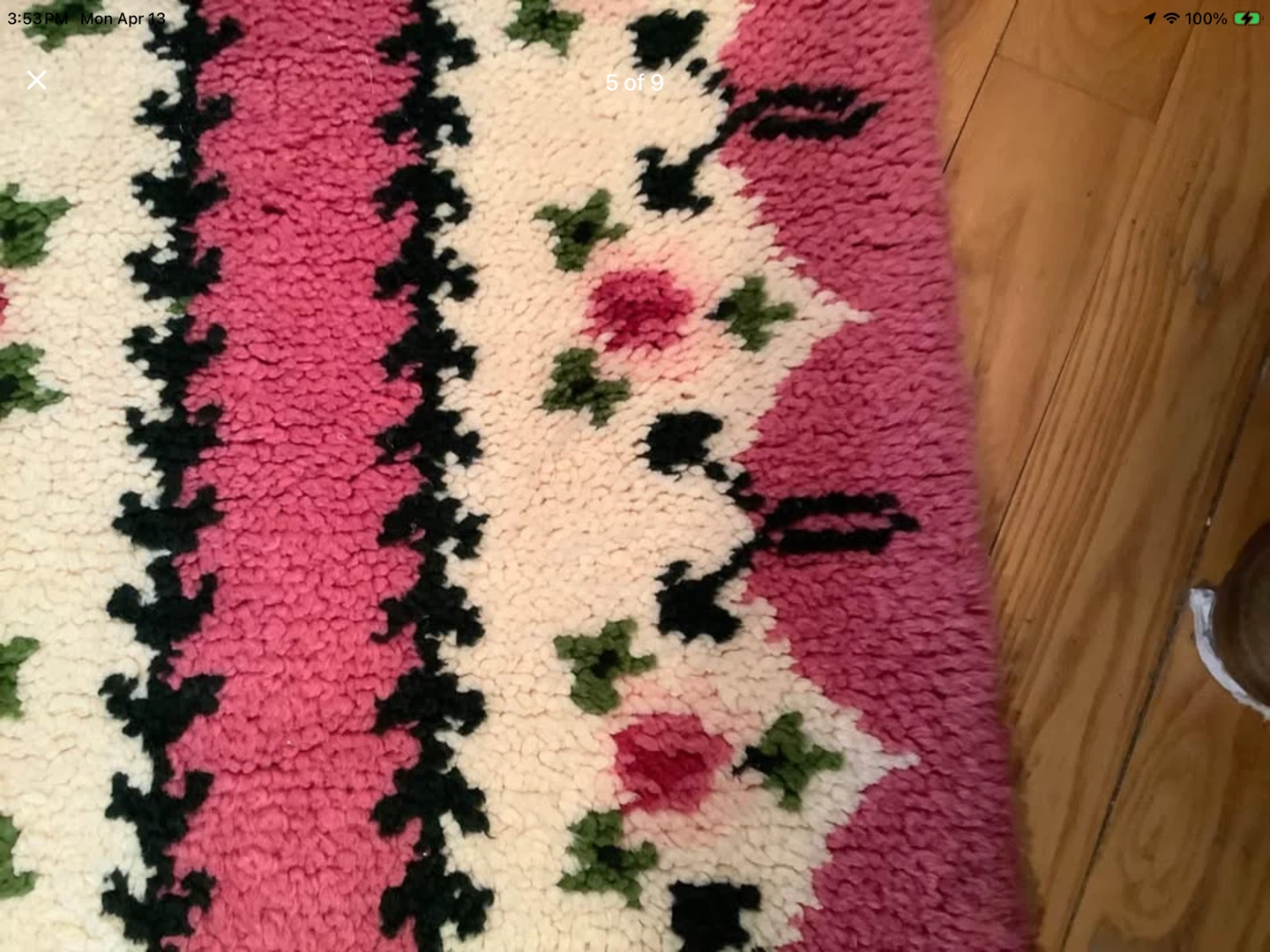 #2 Vintage Hand Crafted Hooked Rug 🐞 - photo 5