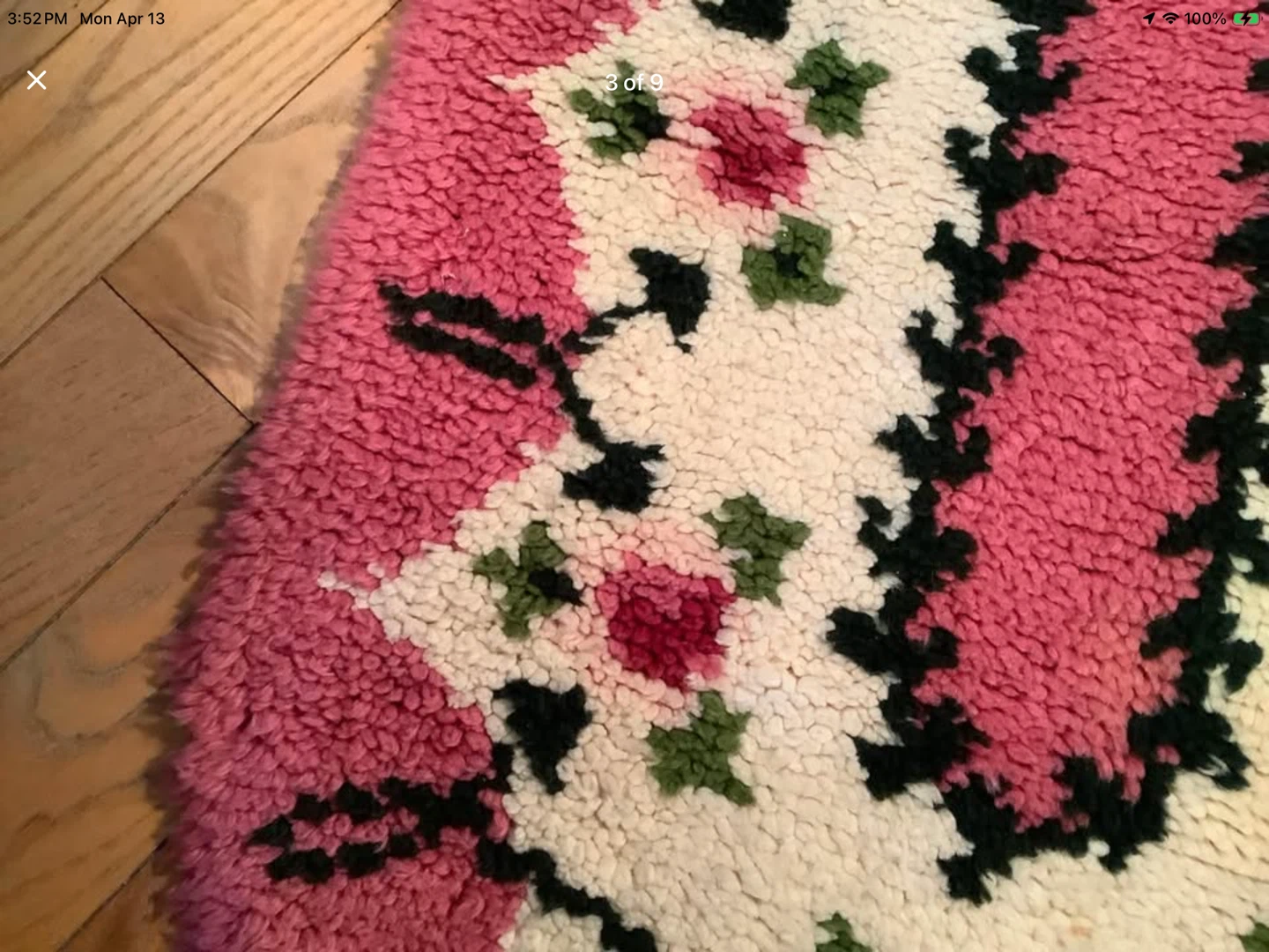 #2 Vintage Hand Crafted Hooked Rug 🐞 - photo 4