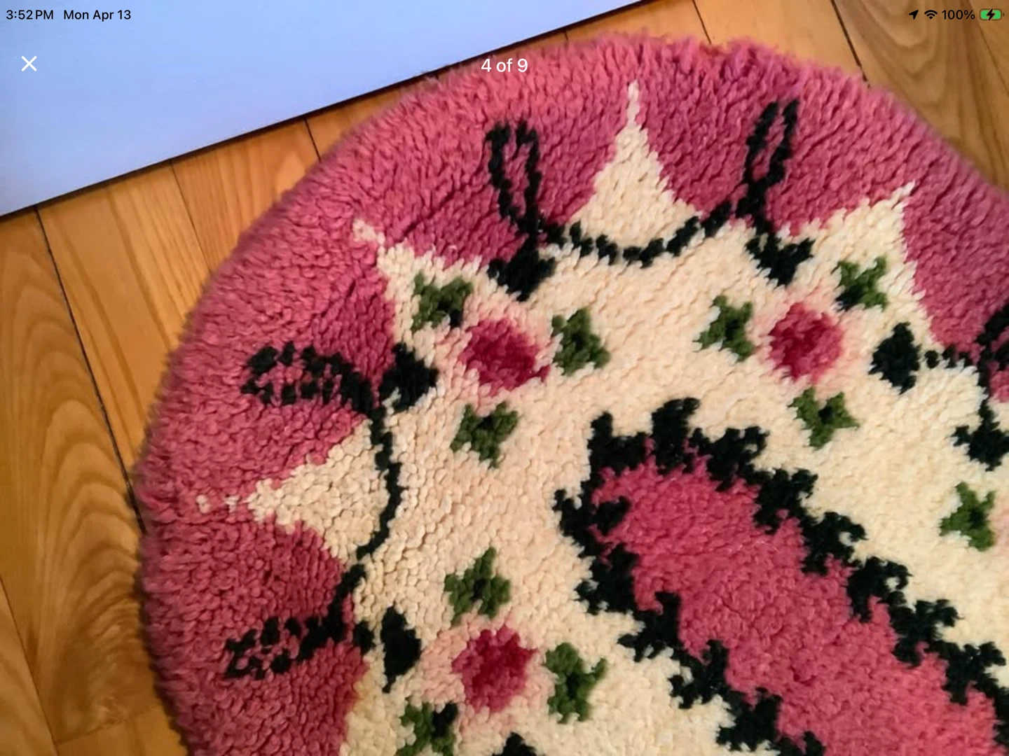 #2 Vintage Hand Crafted Hooked Rug 🐞 - photo 2