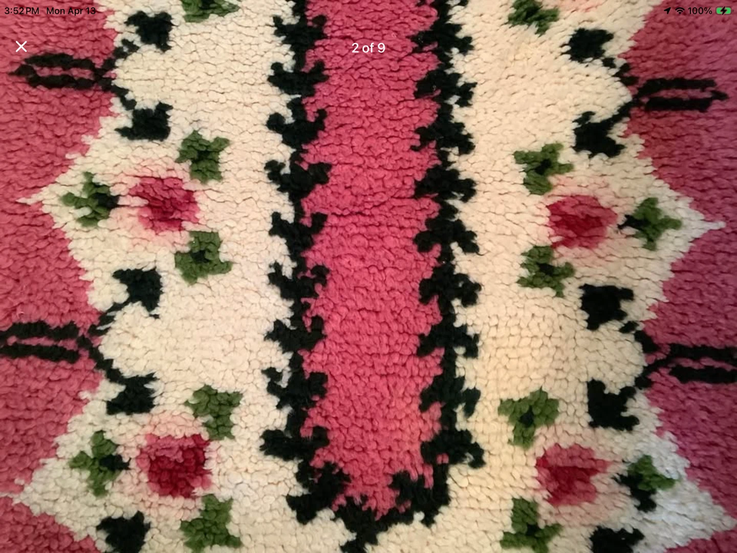 #2 Vintage Hand Crafted Hooked Rug 🐞 - photo 3