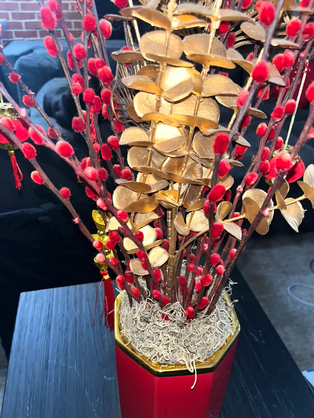 Red and Gold chinese New Years Arrangement with Lanterns - photo 2