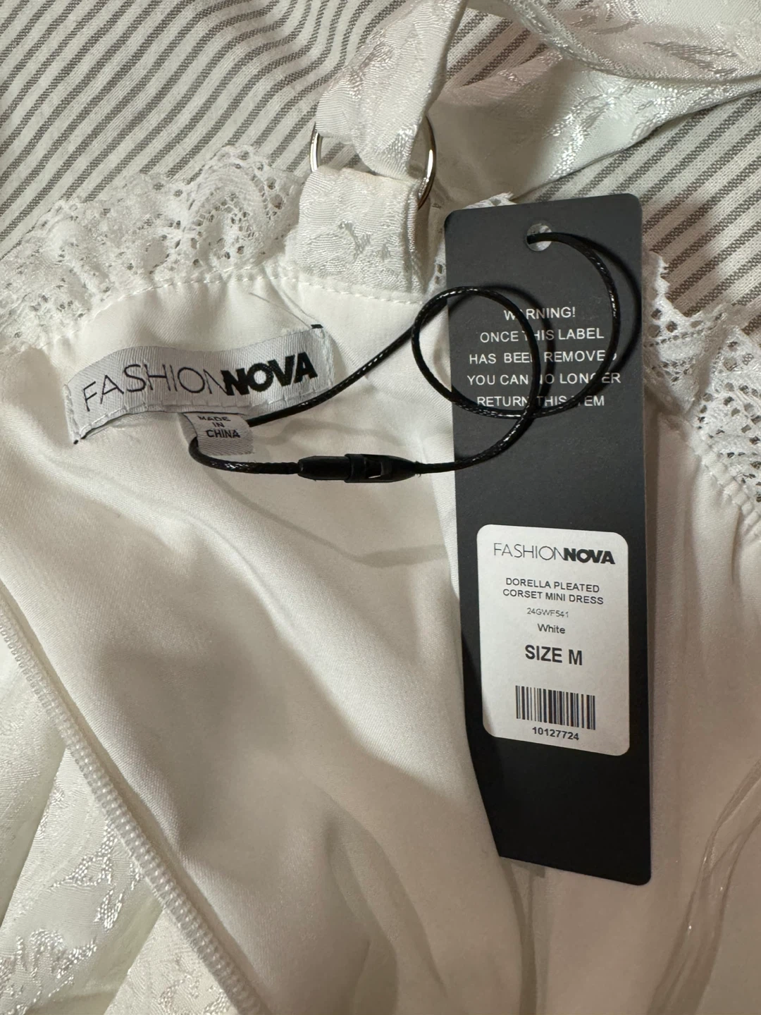 Fashion Nova White Corset Mini Dress - Size M - photo 5