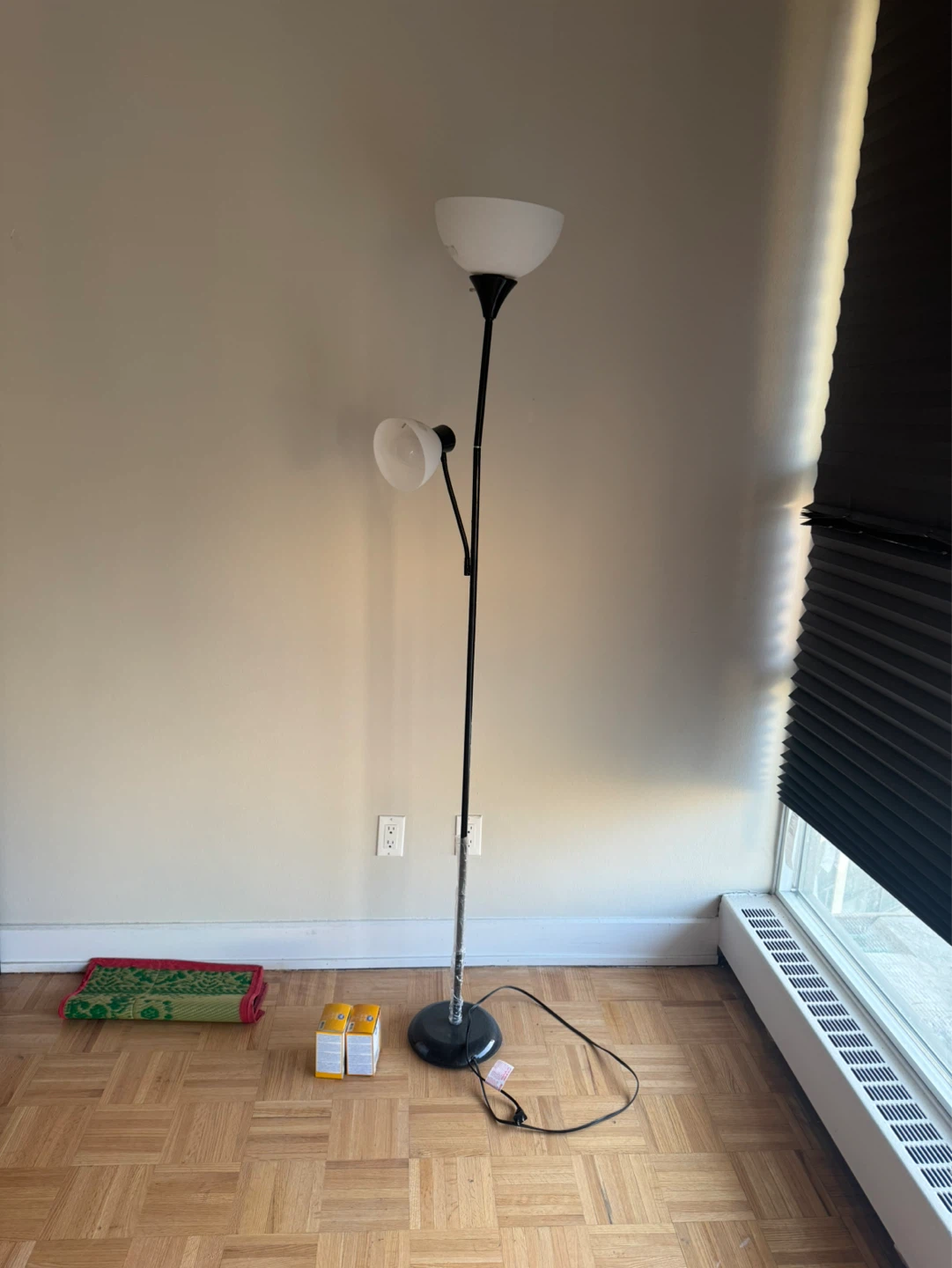 Black Floor Lamp with Reading Light