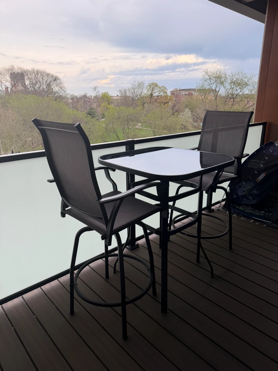 3-Piece Outdoor Bistro Set with Glass Table