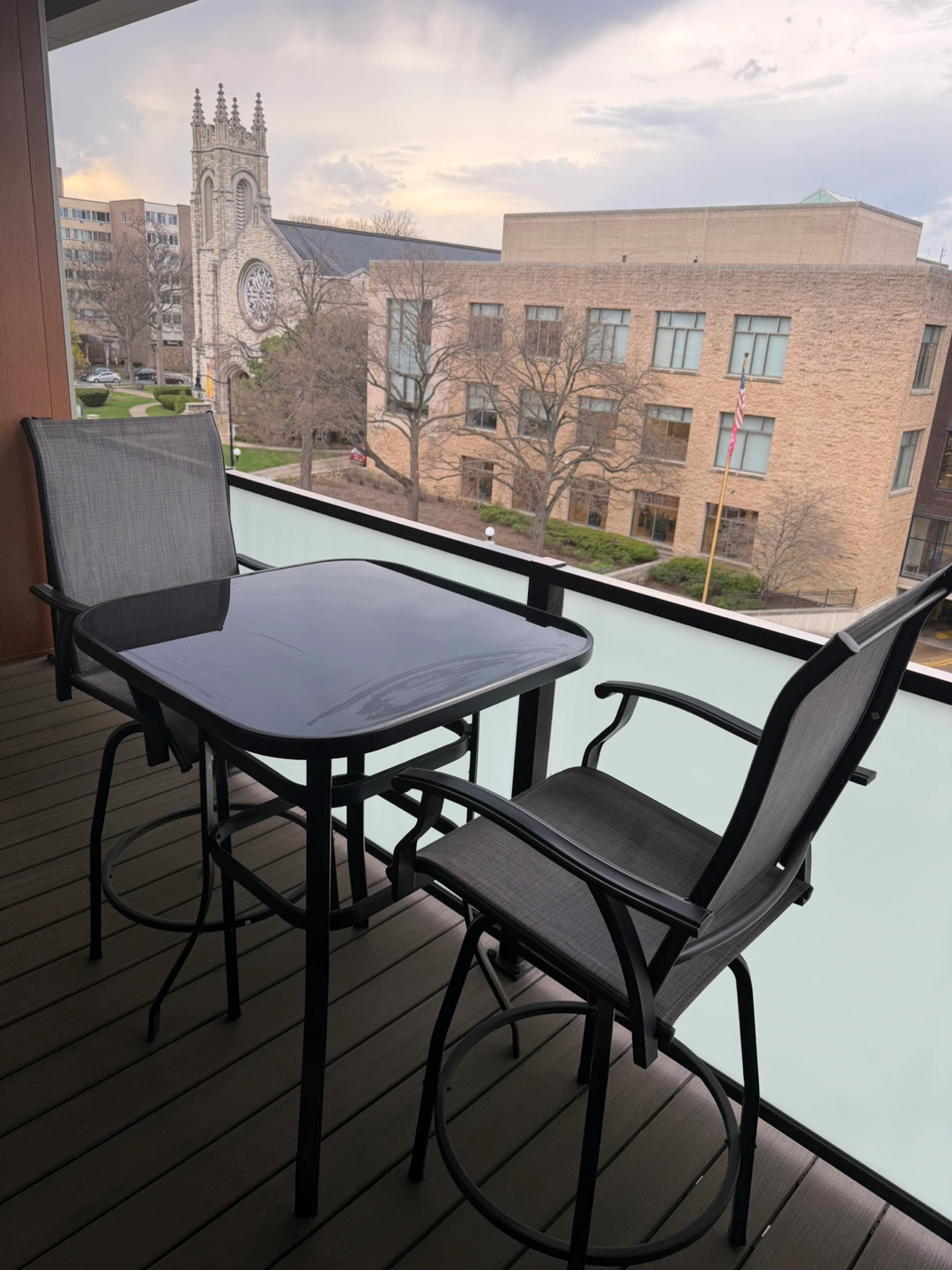 3-Piece Outdoor Bistro Set with Glass Table - photo 2
