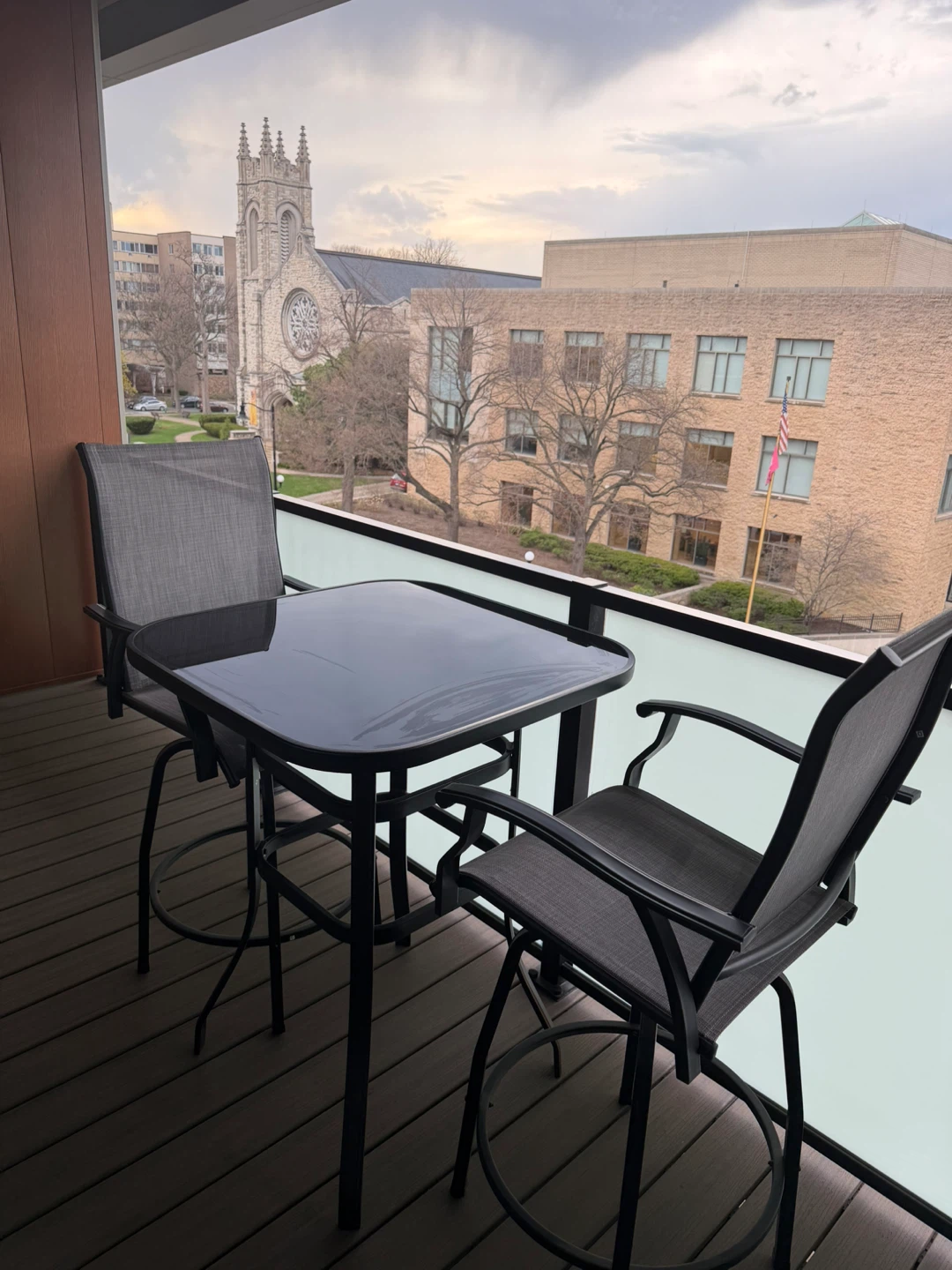3-Piece Outdoor Bistro Set with Glass Table - photo 4