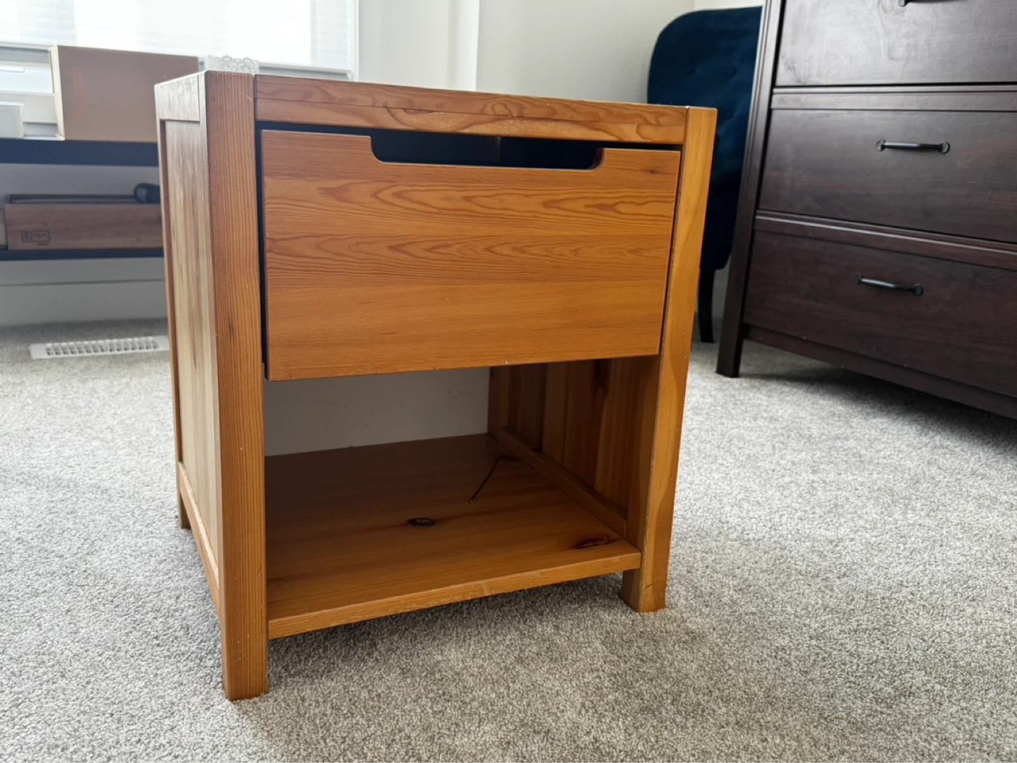 Wooden Nightstand with Drawer