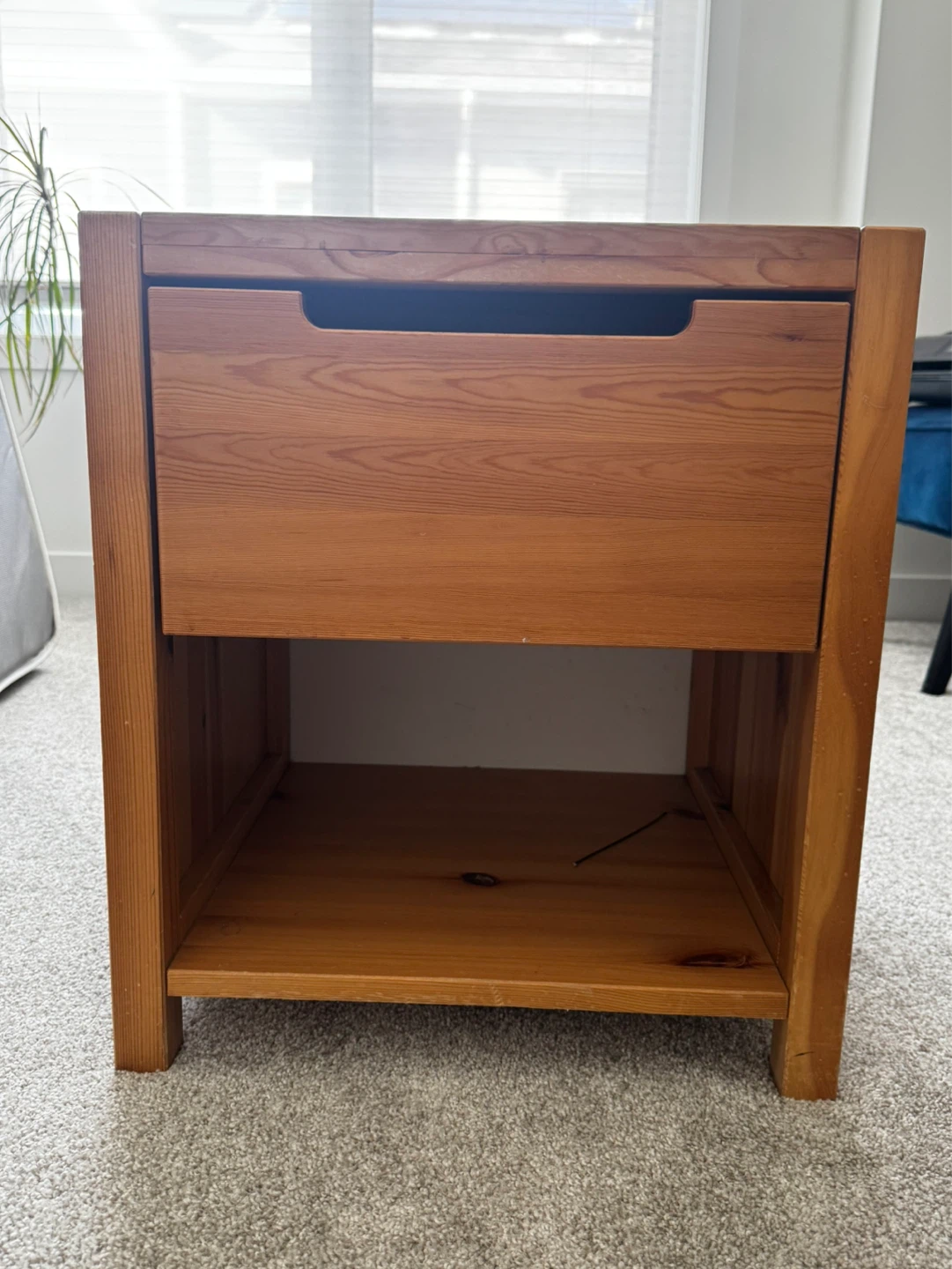 Wooden Nightstand with Drawer - photo 2
