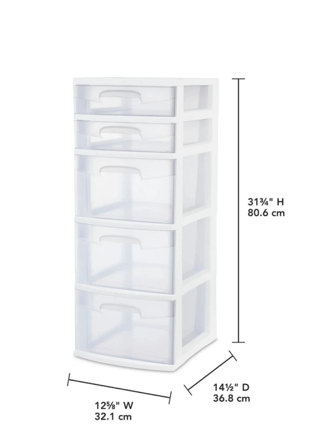 Sterilite 5-Drawer Storage Tower (White) - photo 2