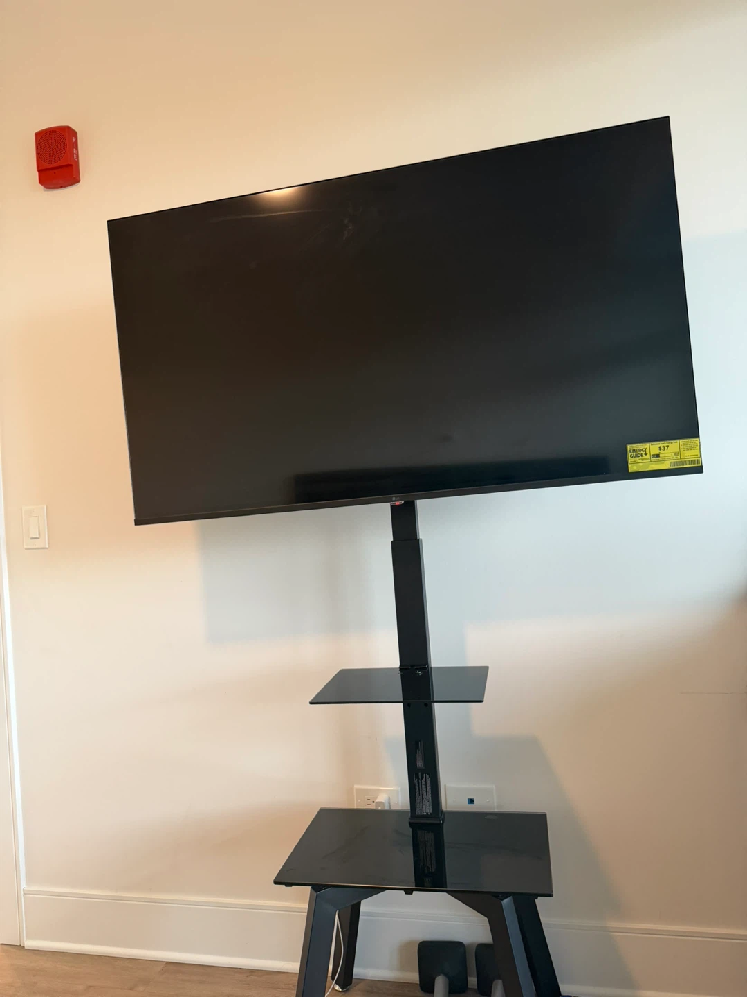 Black TV Stand with Shelves - photo 4