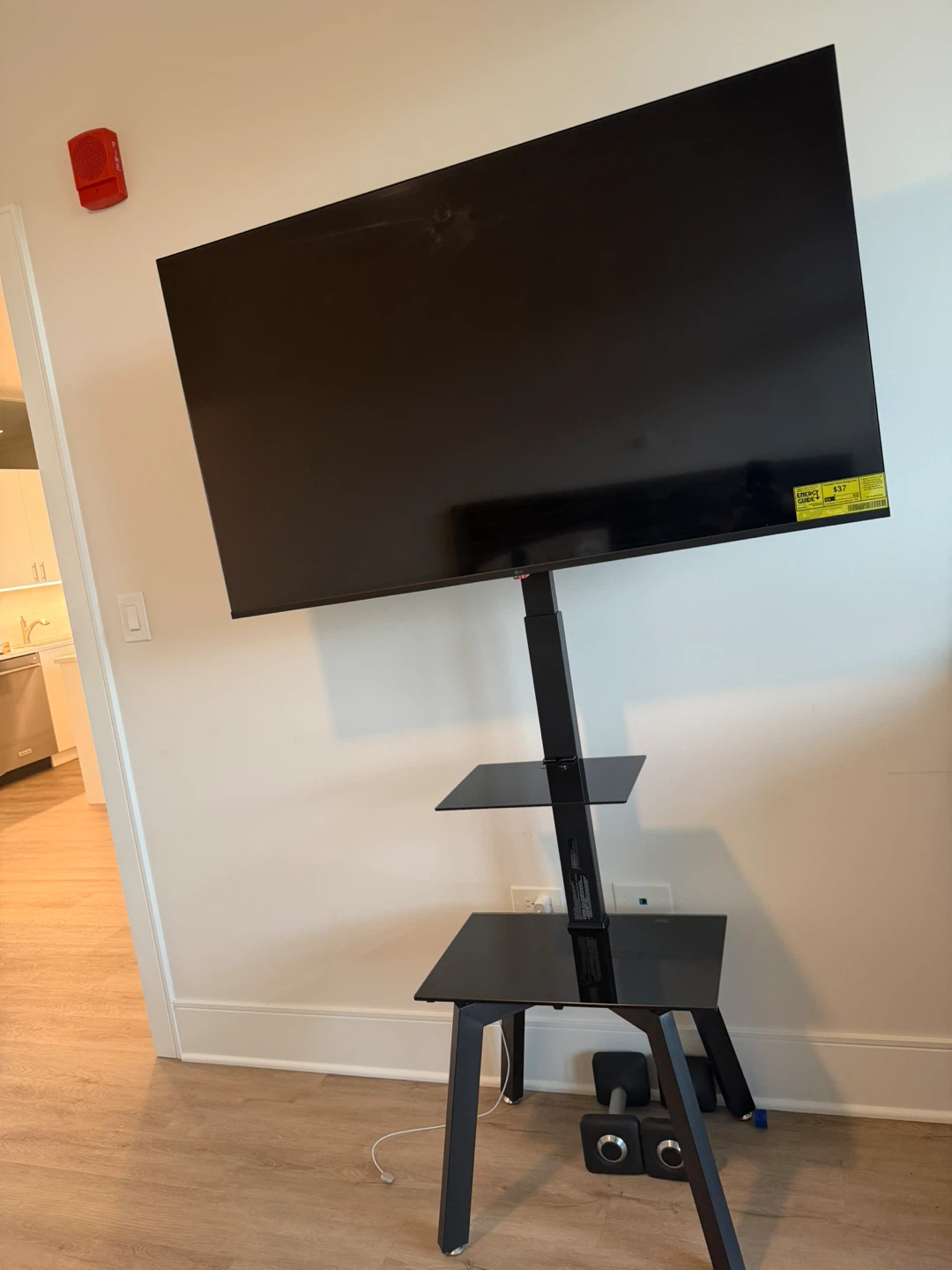 Black TV Stand with Shelves