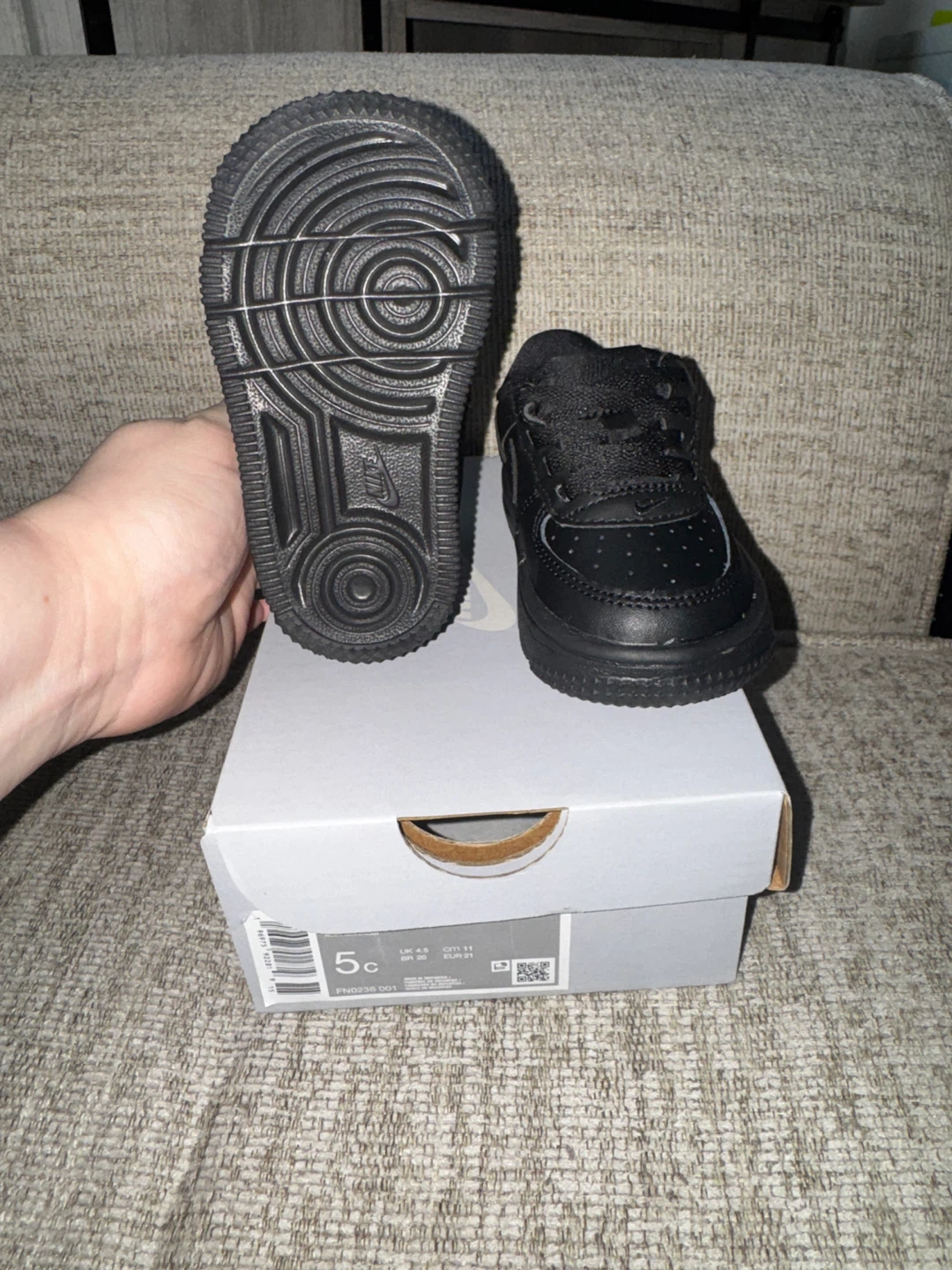 Nike Air Force 1 Toddler Shoes - Black - 5C - photo 2