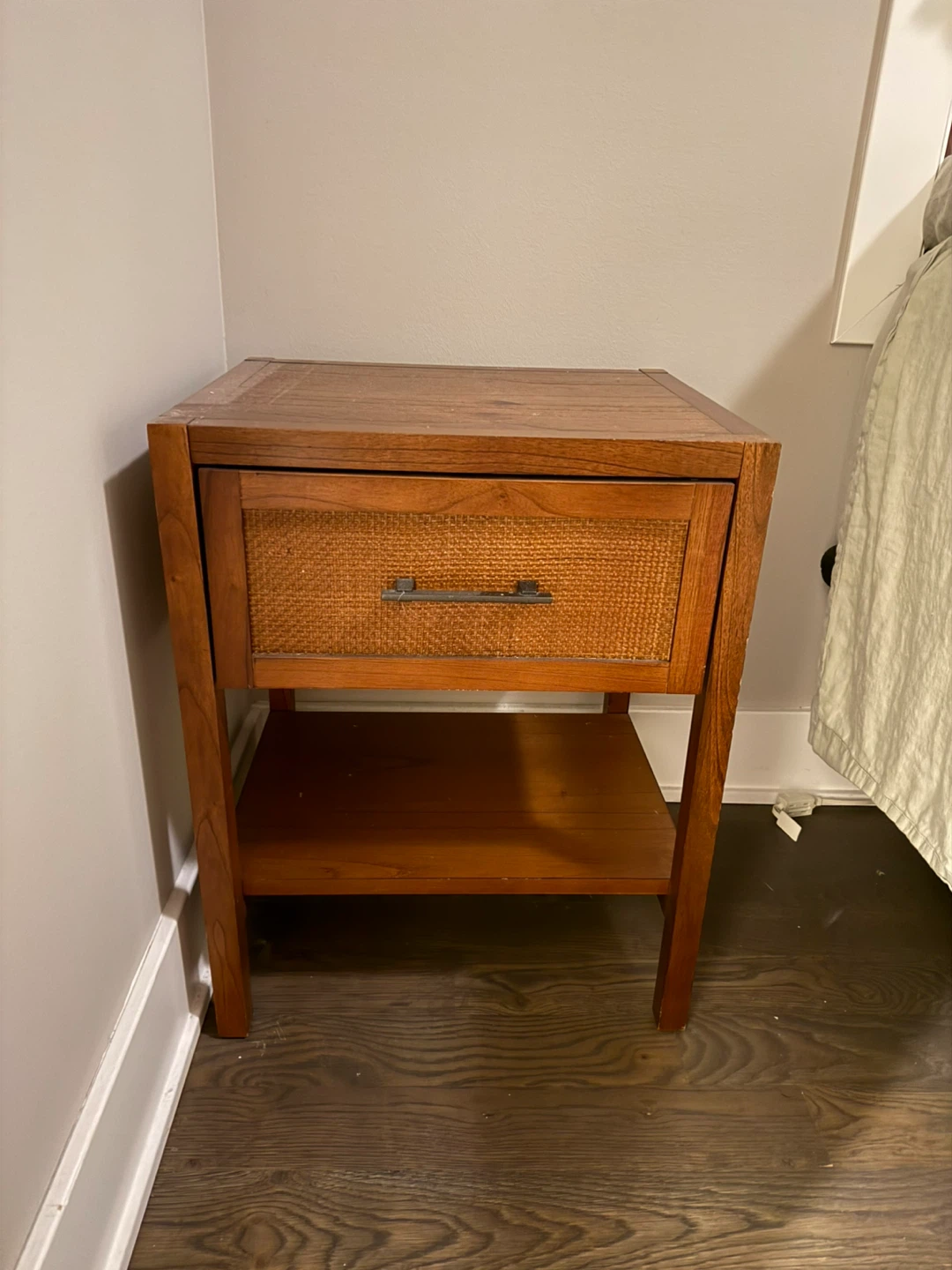 Wooden Nightstand with Drawer (Set of 2)