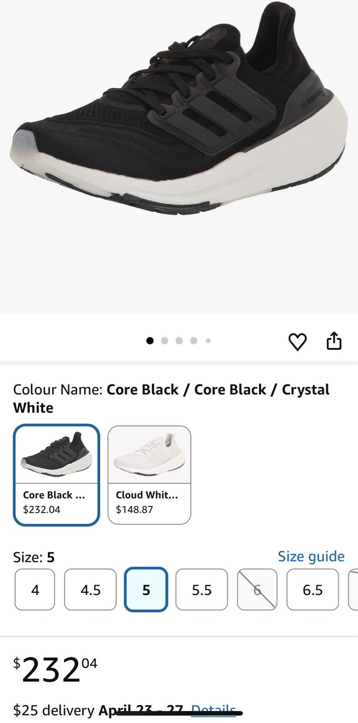 Adidas Ultraboost Running Shoes - Black/White - photo 4