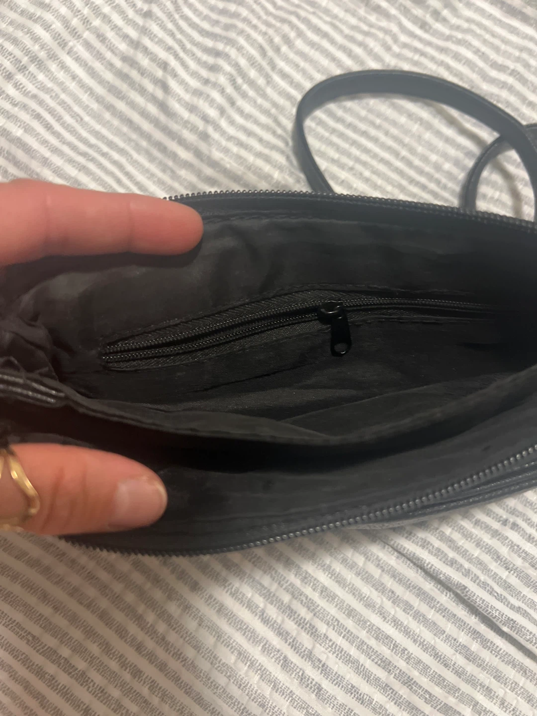 Black Faux Leather Crossbody Bag - photo 4