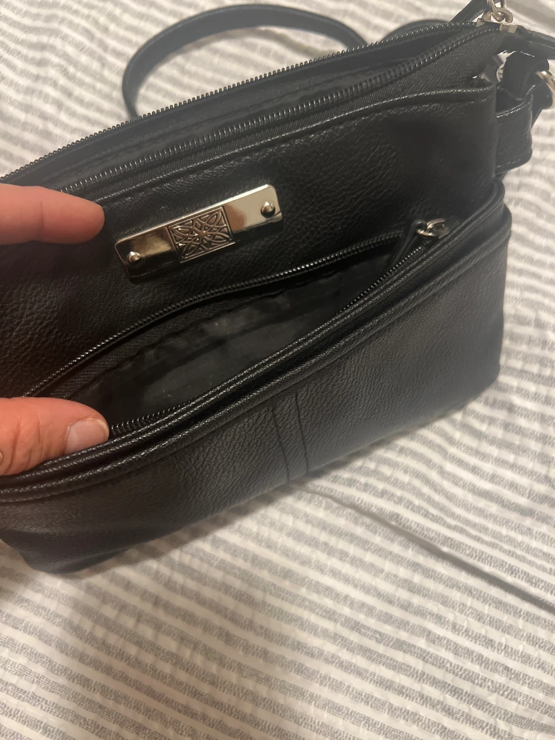 Black Faux Leather Crossbody Bag - photo 5