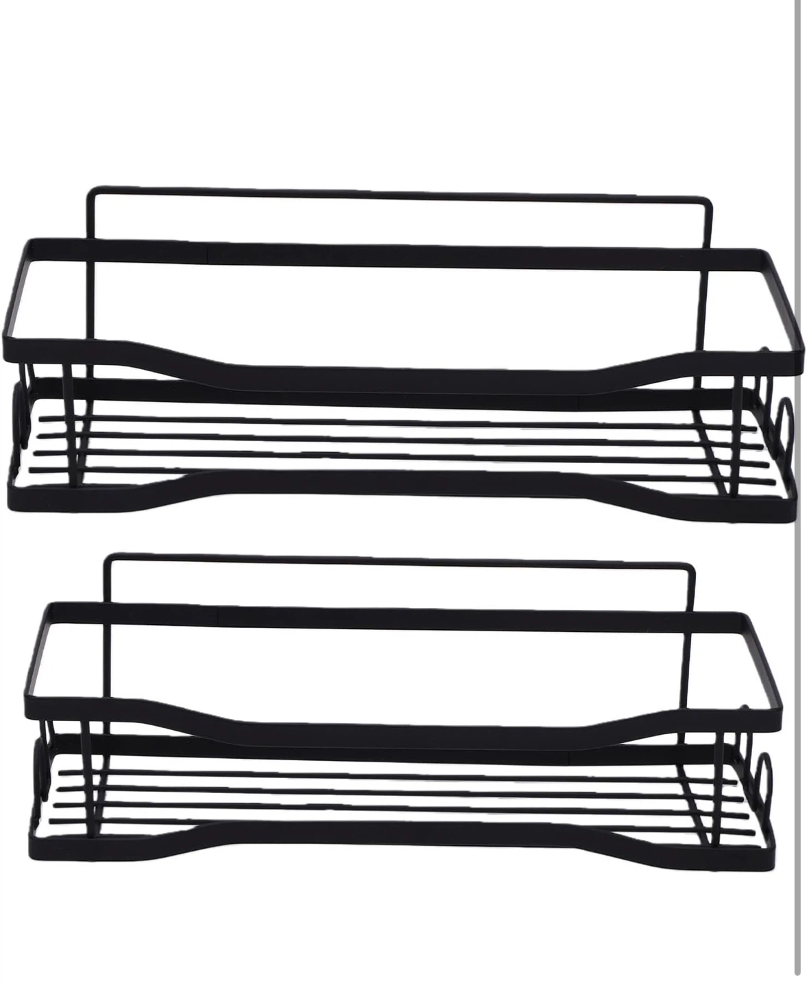 Black Metal Shower Caddy Shelves with Hooks - photo 4