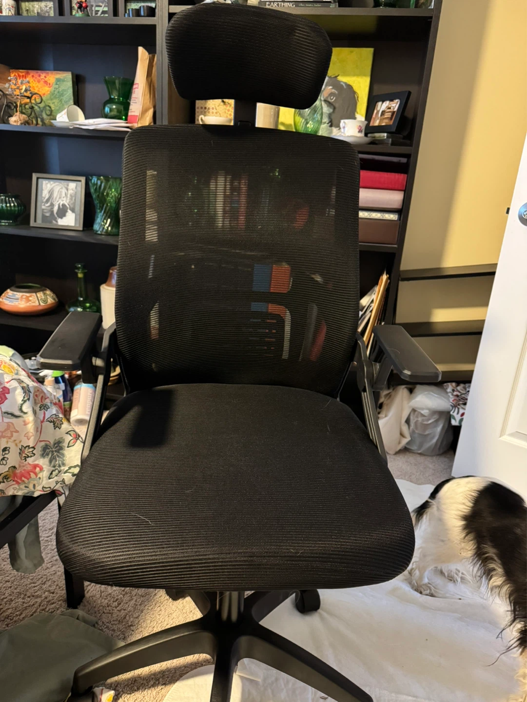Black Ergonomic Office Chair with Headrest - photo 2