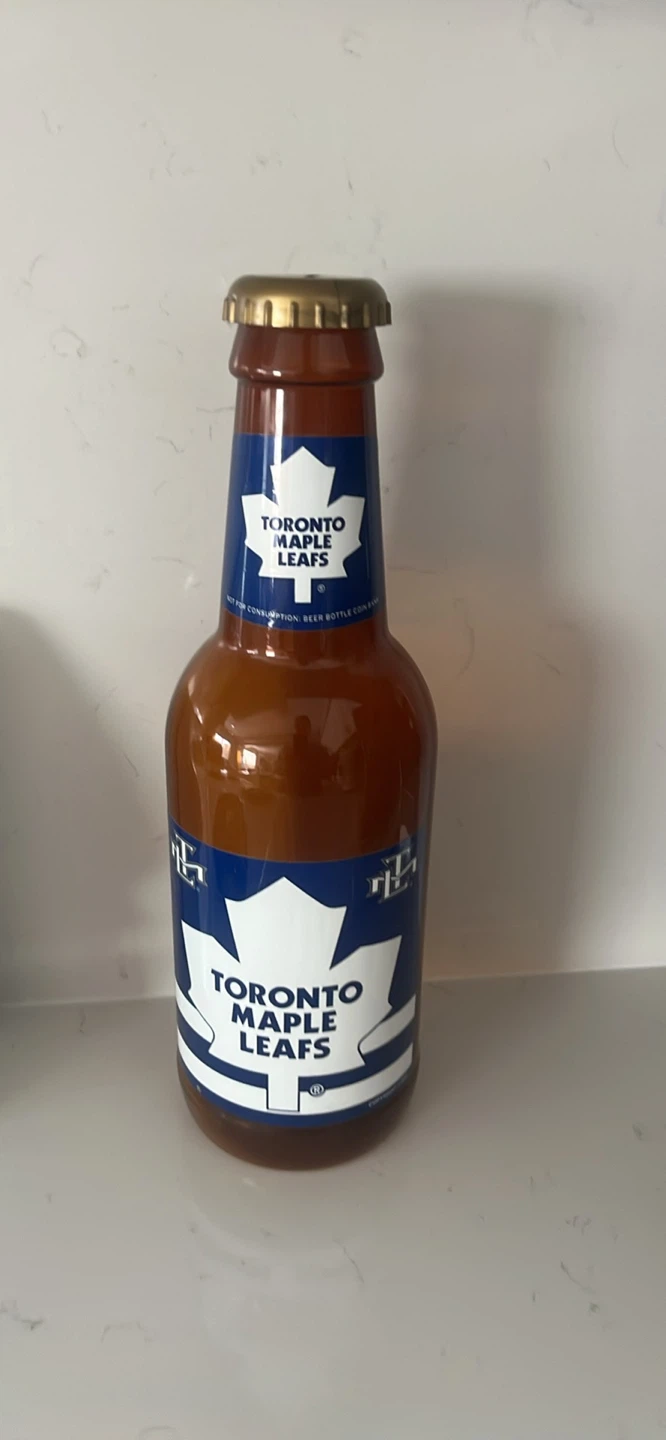 Toronto Maple Leafs Beer Bottle Shaped Piggy Bank