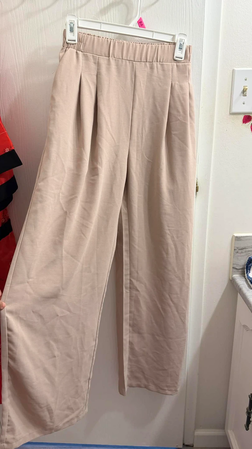 SHEIN Beige Wide Leg Pants - Size XS